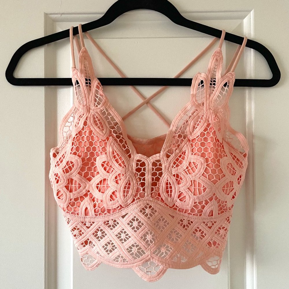 Light Pink Lacey Crop Top
